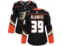 #39 Adidas Authentic Joseph Blandisi Women's Black NHL Jersey - Home Anaheim Ducks