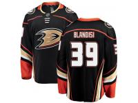 #39 Breakaway Joseph Blandisi Men's Black NHL Jersey - Home Anaheim Ducks
