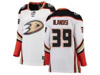 #39 Breakaway Joseph Blandisi Women's White NHL Jersey - Away Anaheim Ducks