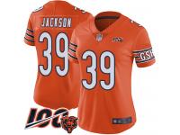 #39 Limited Eddie Jackson Orange Football Alternate Women's Jersey Chicago Bears 100th Season