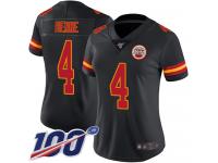 #4 Limited Chad Henne Black Football Women's Jersey Kansas City Chiefs Rush Vapor Untouchable 100th Season