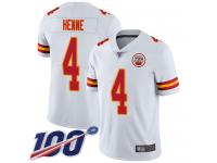 #4 Limited Chad Henne White Football Road Youth Jersey Kansas City Chiefs Vapor Untouchable 100th Season