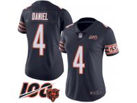 #4 Limited Chase Daniel Navy Blue Football Home Women's Jersey Chicago Bears 100th Season