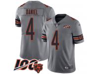 #4 Limited Chase Daniel Silver Football Youth Jersey Chicago Bears Inverted Legend Vapor Rush 100th Season