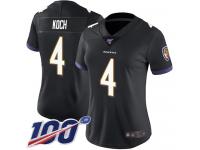 #4 Limited Sam Koch Black Football Alternate Women's Jersey Baltimore Ravens Vapor Untouchable 100th Season