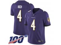 #4 Limited Sam Koch Purple Football Home Youth Jersey Baltimore Ravens Vapor Untouchable 100th Season