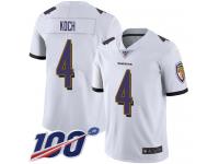 #4 Limited Sam Koch White Football Road Men's Jersey Baltimore Ravens Vapor Untouchable 100th Season