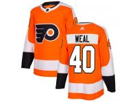 #40 Authentic Jordan Weal Orange Adidas NHL Home Men's Jersey Philadelphia Flyers
