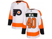 #40 Authentic Jordan Weal White Adidas NHL Away Men's Jersey Philadelphia Flyers