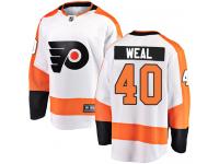 #40 Breakaway Jordan Weal White NHL Away Men's Jersey Philadelphia Flyers