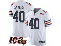 #40 Limited Gale Sayers White Football Men's Jersey Chicago Bears 100th Season
