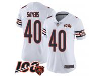 #40 Limited Gale Sayers White Football Road Women's Jersey Chicago Bears Vapor Untouchable 100th Season