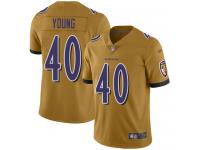 #40 Limited Kenny Young Gold Football Men's Jersey Baltimore Ravens Inverted Legend Vapor Rush