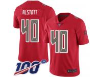 #40 Limited Mike Alstott Red Football Men's Jersey Tampa Bay Buccaneers Rush Vapor Untouchable 100th Season