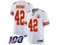 #42 Limited Anthony Sherman White Football Road Men's Jersey Kansas City Chiefs Vapor Untouchable 100th Season