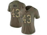 #43 Baltimore Ravens Justice Hill Limited Women's Olive Camo Jersey Football 2017 Salute to Service