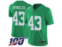#43 Limited Darren Sproles Green Football Men's Jersey Philadelphia Eagles Rush Vapor Untouchable 100th Season