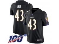 #43 Limited Justice Hill Black Football Alternate Men's Jersey Baltimore Ravens Vapor Untouchable 100th Season