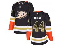 #44 Adidas Authentic Jaycob Megna Men's Black NHL Jersey - Anaheim Ducks Drift Fashion