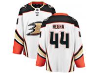 #44 Breakaway Jaycob Megna Men's White NHL Jersey - Away Anaheim Ducks