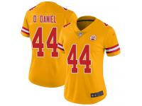 #44 Limited Dorian O'Daniel Gold Football Women's Jersey Kansas City Chiefs Inverted Legend Vapor Rush
