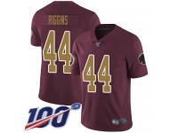 #44 Limited John Riggins Burgundy Red Football Alternate Men's Jersey Washington Redskins Vapor Untouchable 100th Season 80th Anniversary