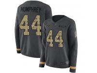 #44 Limited Marlon Humphrey Black Football Women's Jersey Baltimore Ravens Salute to Service Therma Long Sleeve