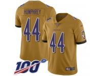 #44 Limited Marlon Humphrey Gold Football Youth Jersey Baltimore Ravens Inverted Legend 100th Season