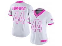 #44 Limited Marlon Humphrey White Pink Football Women's Jersey Baltimore Ravens Rush Fashion