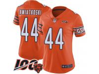 #44 Limited Nick Kwiatkoski Orange Football Alternate Women's Jersey Chicago Bears 100th Season