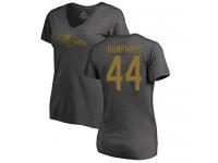 #44 Marlon Humphrey Ash Football One Color Women's Baltimore Ravens T-Shirt