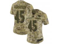 #45 Baltimore Ravens Jaylon Ferguson Limited Women's Camo Jersey Football 2018 Salute to Service