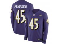 #45 Baltimore Ravens Jaylon Ferguson Limited Youth Purple Jersey Football Therma Long Sleeve