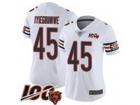 #45 Limited Joel Iyiegbuniwe White Football Road Women's Jersey Chicago Bears Vapor Untouchable 100th Season