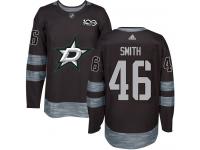 #46 Authentic Gemel Smith Black Adidas NHL Men's Jersey Dallas Stars 1917-2017 100th Anniversary