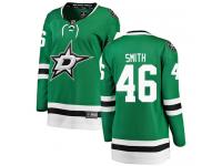 #46 Breakaway Gemel Smith Green NHL Home Women's Jersey Dallas Stars