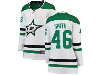 #46 Breakaway Gemel Smith White NHL Away Women's Jersey Dallas Stars