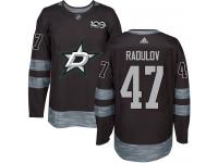 #47 Authentic Alexander Radulov Black Adidas NHL Men's Jersey Dallas Stars 1917-2017 100th Anniversary
