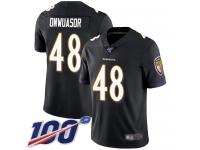 #48 Limited Patrick Onwuasor Black Football Alternate Men's Jersey Baltimore Ravens Vapor Untouchable 100th Season