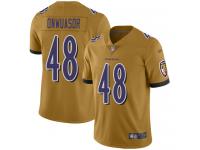 #48 Limited Patrick Onwuasor Gold Football Women's Jersey Baltimore Ravens Inverted Legend Vapor Rush