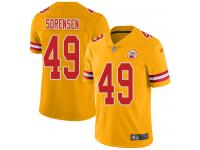 #49 Limited Daniel Sorensen Gold Football Men's Jersey Kansas City Chiefs Inverted Legend Vapor Rush
