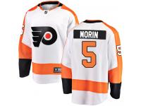 #5 Breakaway Samuel Morin White NHL Away Men's Jersey Philadelphia Flyers