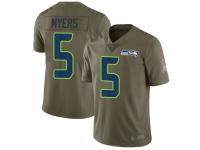 #5 Limited Jason Myers Olive Football Men's Jersey Seattle Seahawks 2017 Salute to Service