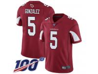 #5 Limited Zane Gonzalez Red Football Home Youth Jersey Arizona Cardinals Vapor Untouchable 100th Season