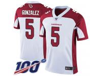 #5 Limited Zane Gonzalez White Football Road Men's Jersey Arizona Cardinals Vapor Untouchable 100th Season