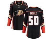 #50 Breakaway Benoit-Olivier Groulx Women's Black NHL Jersey - Home Anaheim Ducks