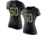 #50 Darron Lee Black Camo Football Salute to Service Women's Kansas City Chiefs T-Shirt