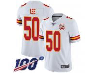 #50 Limited Darron Lee White Football Road Youth Jersey Kansas City Chiefs Vapor Untouchable 100th Season