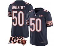 #50 Limited Mike Singletary Navy Blue Football Home Men's Jersey Chicago Bears 100th Season