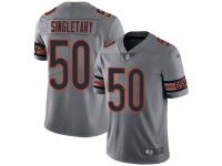 #50 Limited Mike Singletary Silver Football Youth Jersey Chicago Bears Inverted Legend Vapor Rush